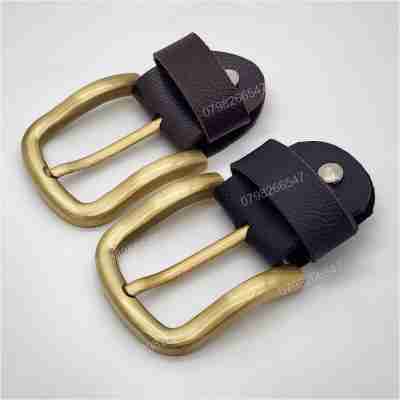 Mặt khoá dây nịt nam DKK-063 | Đầu khoá xỏ kim bảng 4F vàng đồng góc bầu thời trang