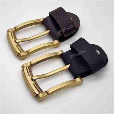 Đầu khoá dây nịt nam DKK-065 | Mặt khoá xỏ kim bảng 4F vàng đồng hoạ tiết đơn giản mà tinh tế