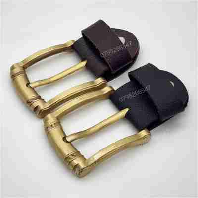 Mặt khoá thắt lưng nam DKK-066 | Đầu khoá kim vàng đồng bảng 4F có hai đường hoạ tiết ấn tượng