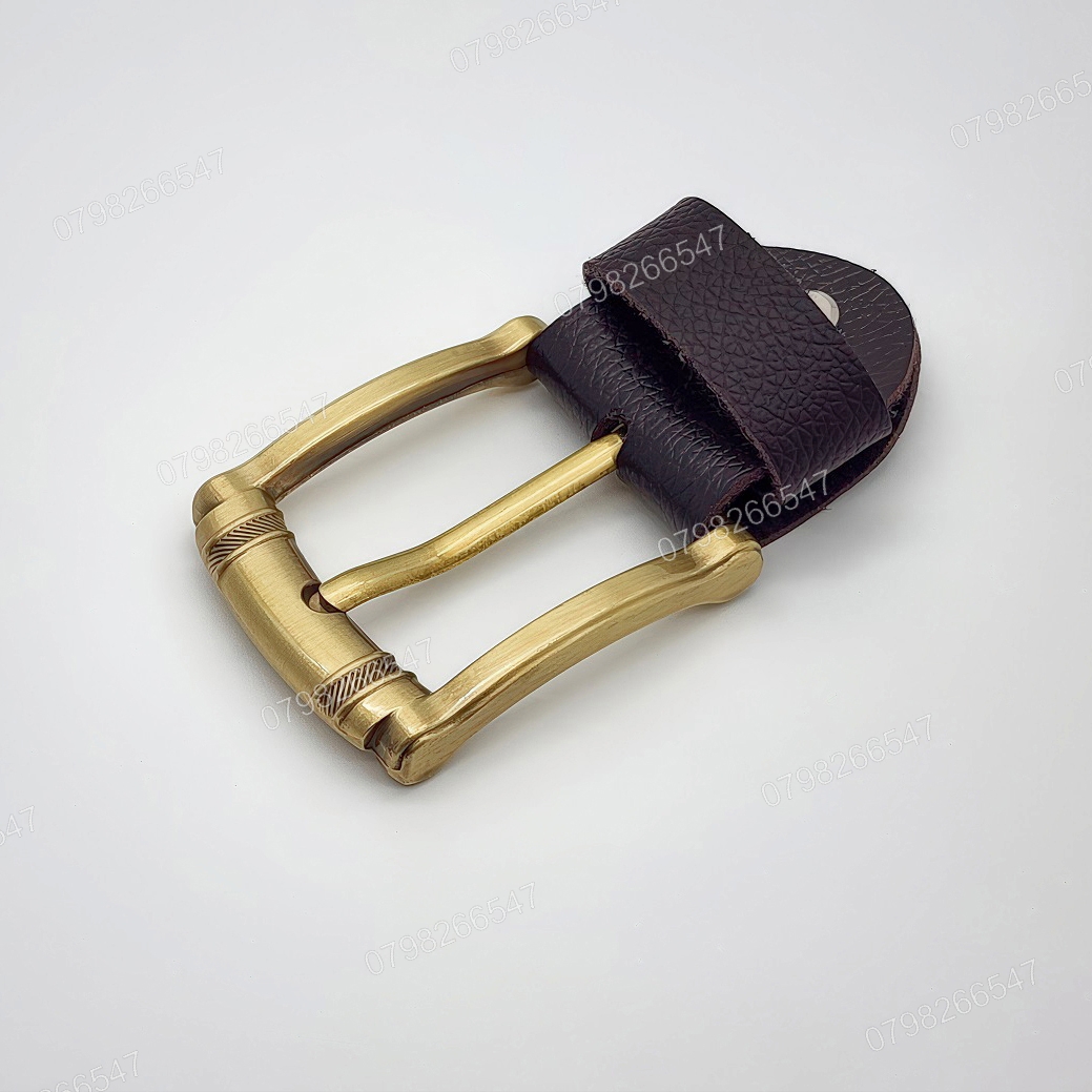 Mặt khoá thắt lưng nam DKK-066 | Đầu khoá kim vàng đồng bảng 4F có hai đường hoạ tiết ấn tượng - Ảnh 3