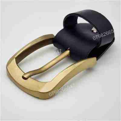 Đầu khoá thắt lưng nam DKK-093 | Khoá kim bảng 4.0cm mạ đồng bo tròn ấn tượng