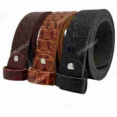 Dây lưng nam không mặt DNKK-001 | Dây nịt da bò dập vân cá sấu | Bảo hành 12 tháng