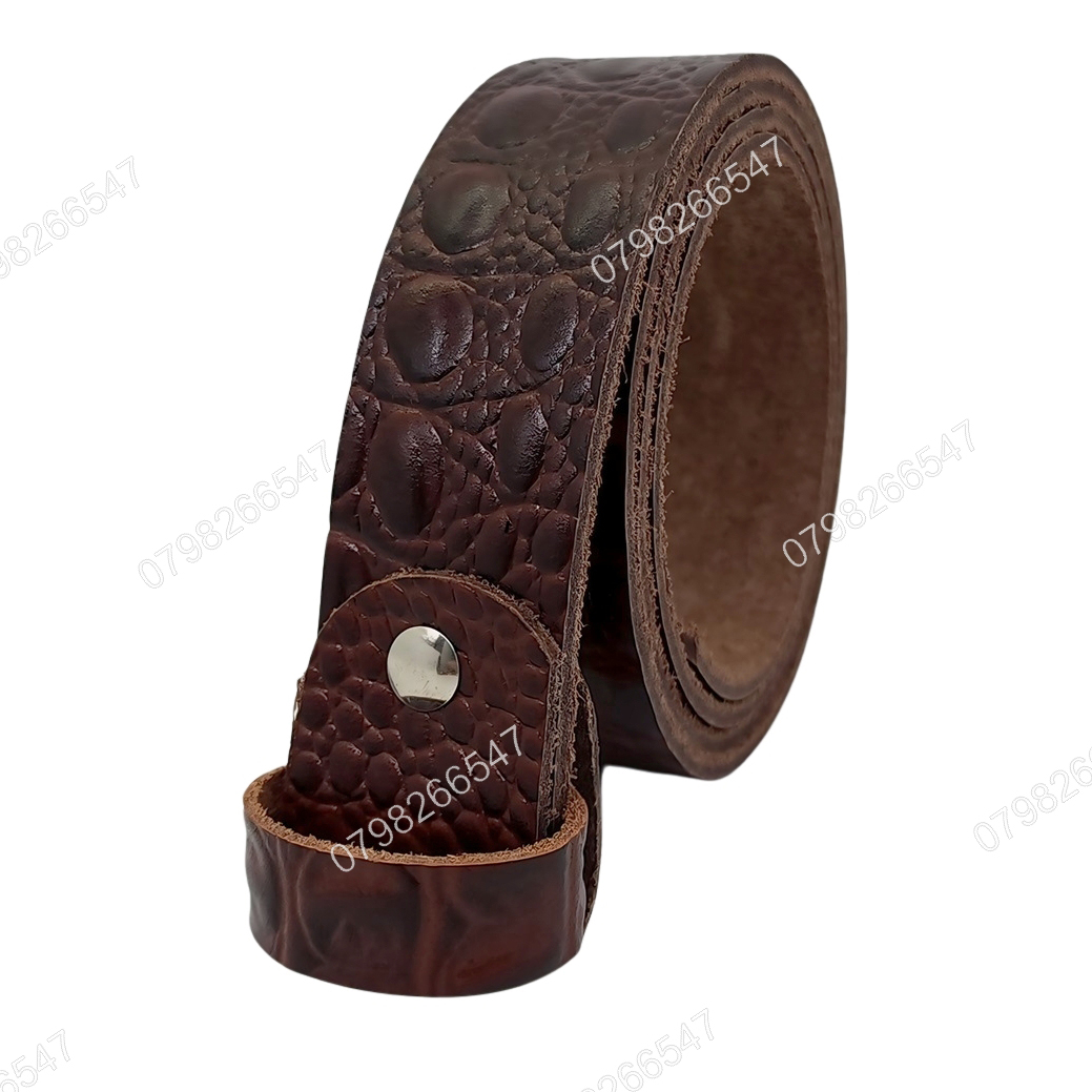 Dây lưng nam không mặt DNKK-001 | Dây nịt da bò dập vân cá sấu | Bảo hành 12 tháng - Ảnh 3