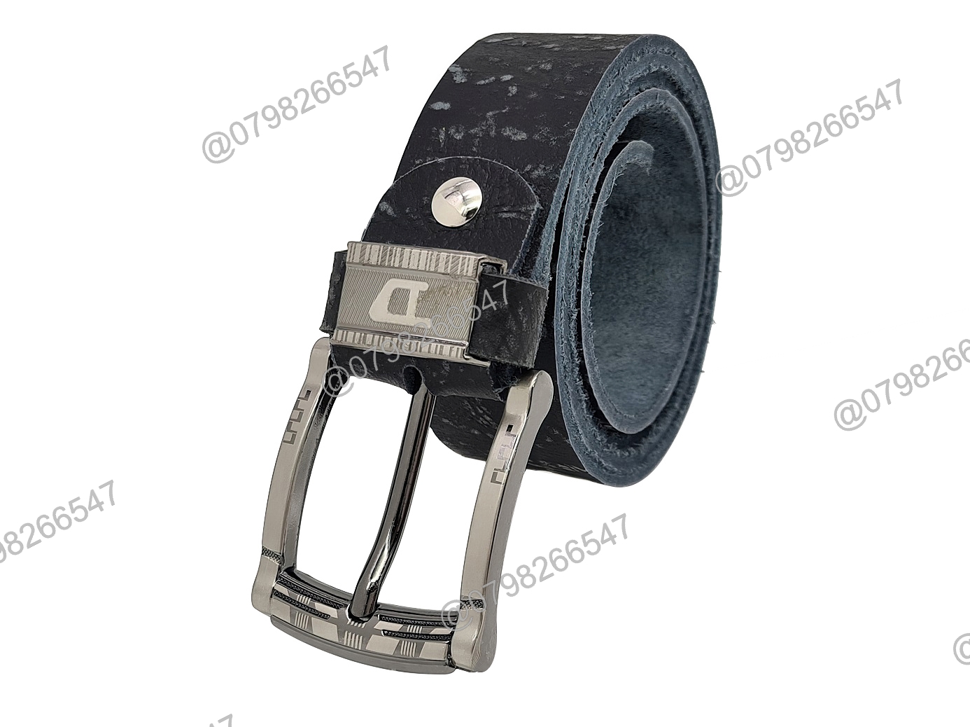 Dây nịch da bò thật bản thô DHM-294 | Khoá kim màu bạc nguyên khối thời trang | Bảo hành 12 tháng - Ảnh 3