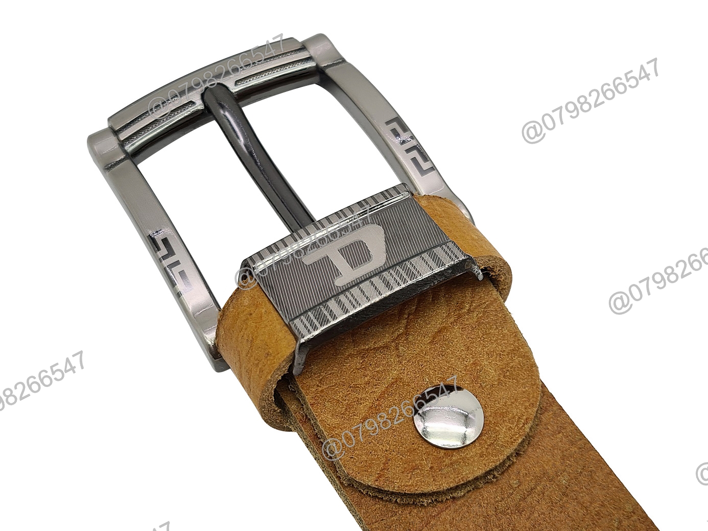 Dây nịch da bò thật bản thô DHM-294 | Khoá kim màu bạc nguyên khối thời trang | Bảo hành 12 tháng - Ảnh 6