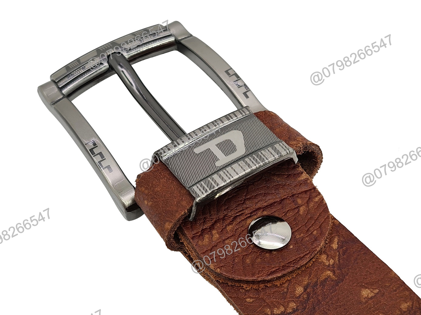 Dây nịch da bò thật bản thô DHM-294 | Khoá kim màu bạc nguyên khối thời trang | Bảo hành 12 tháng - Ảnh 8