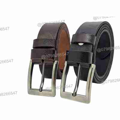 [Dài 130cm][Tặng đục lỗ] Thắt lưng nam da bò thật DHM-309 | Khoá kim chì màu xám trơn mạnh mẽ | Bảo hành 12 tháng