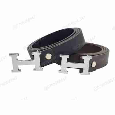 Thắt lưng cho bé trai DHM-336 | Đầu khoá búp chữ H trắng bản nhỏ 2.8cm | Bảo hành 12 tháng