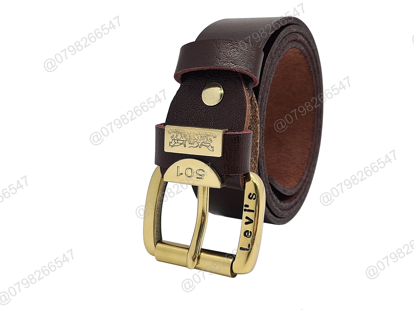 Dây nịt nam da bò thật DHM-344 | Mặt khoá kim tròn đầu đồng nặng nguyên khối | Bảo hành 12 tháng - Ảnh 3