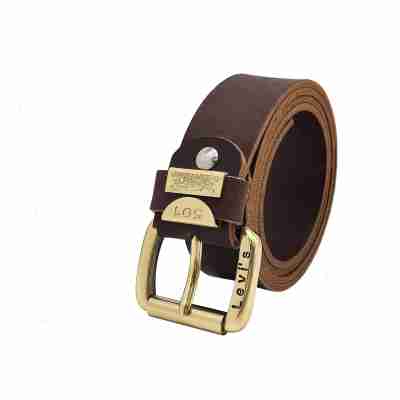 Thắt lưng nam da bò sáp DHM-422 | Khoá kim đồng nguyên khối kiểu tròn ống lăn xoay | Bảo hành 12 tháng