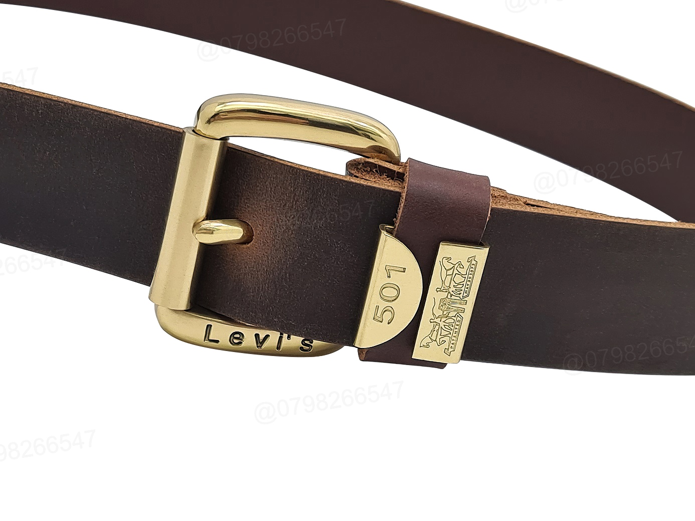 Thắt lưng nam da bò sáp DHM-422 | Khoá kim đồng nguyên khối kiểu tròn ống lăn xoay | Bảo hành 12 tháng - Ảnh 3