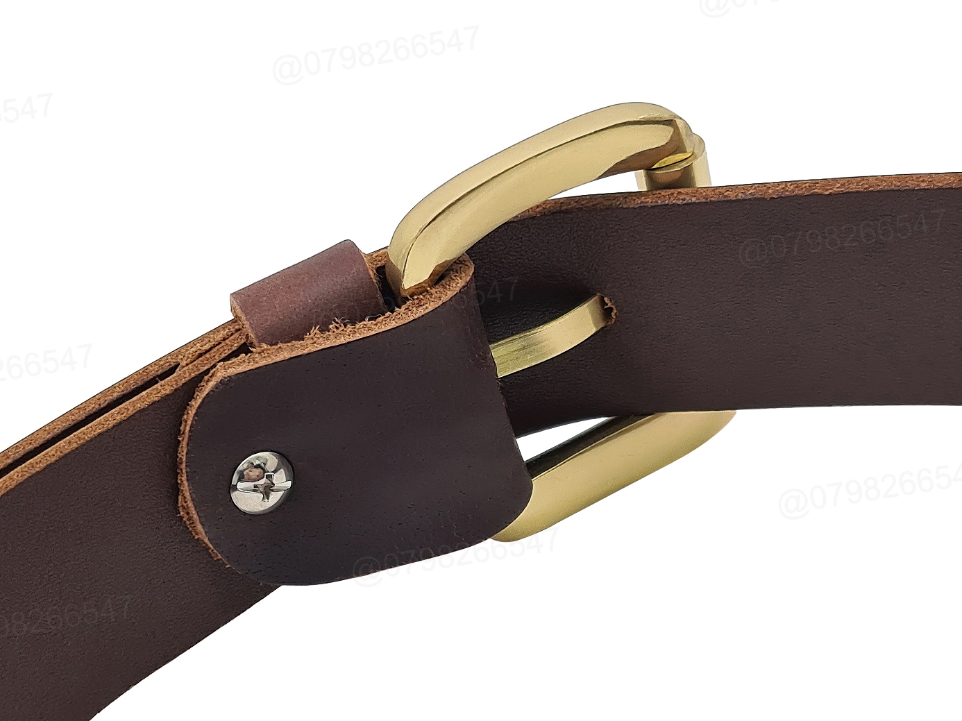 Thắt lưng nam da bò sáp DHM-422 | Khoá kim đồng nguyên khối kiểu tròn ống lăn xoay | Bảo hành 12 tháng - Ảnh 6