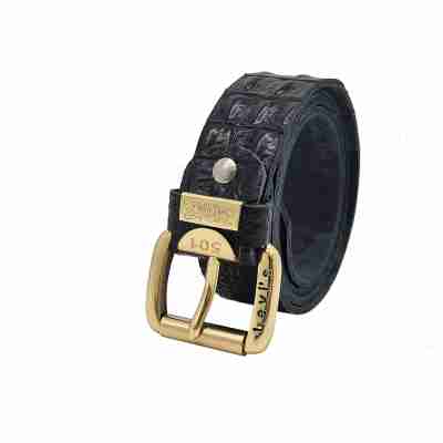 Dây nịt nam da bò vân cá sấu DHM-423 | Khoá kim đầu đồng nguyên khối kiểu tròn | Bảo hành 12 tháng