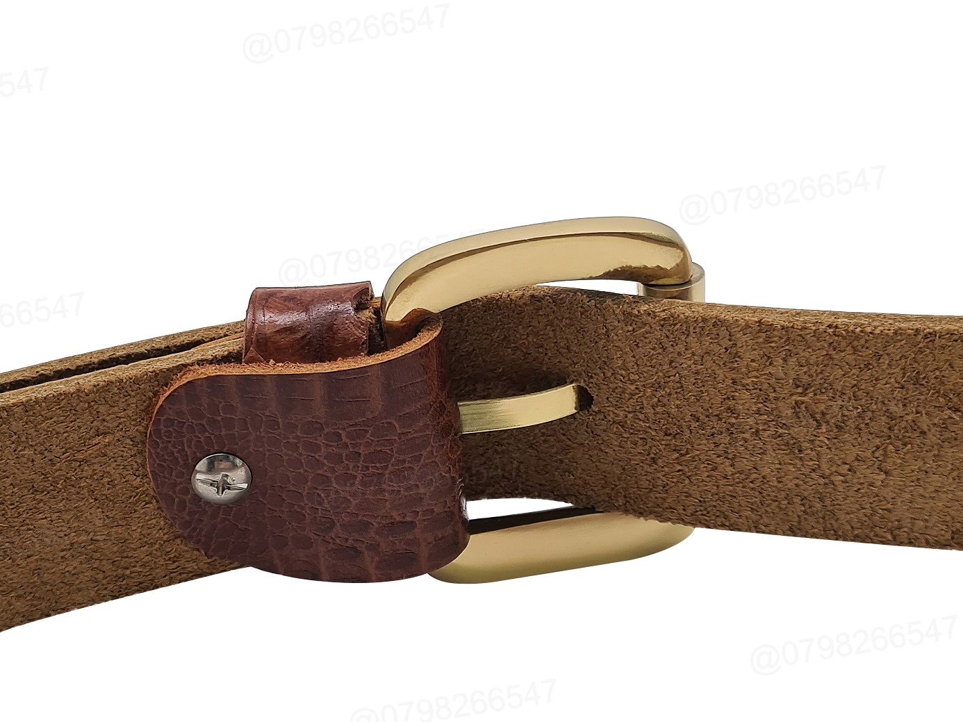 Dây nịt nam da bò vân cá sấu DHM-423 | Khoá kim đầu đồng nguyên khối kiểu tròn | Bảo hành 12 tháng - Ảnh 7