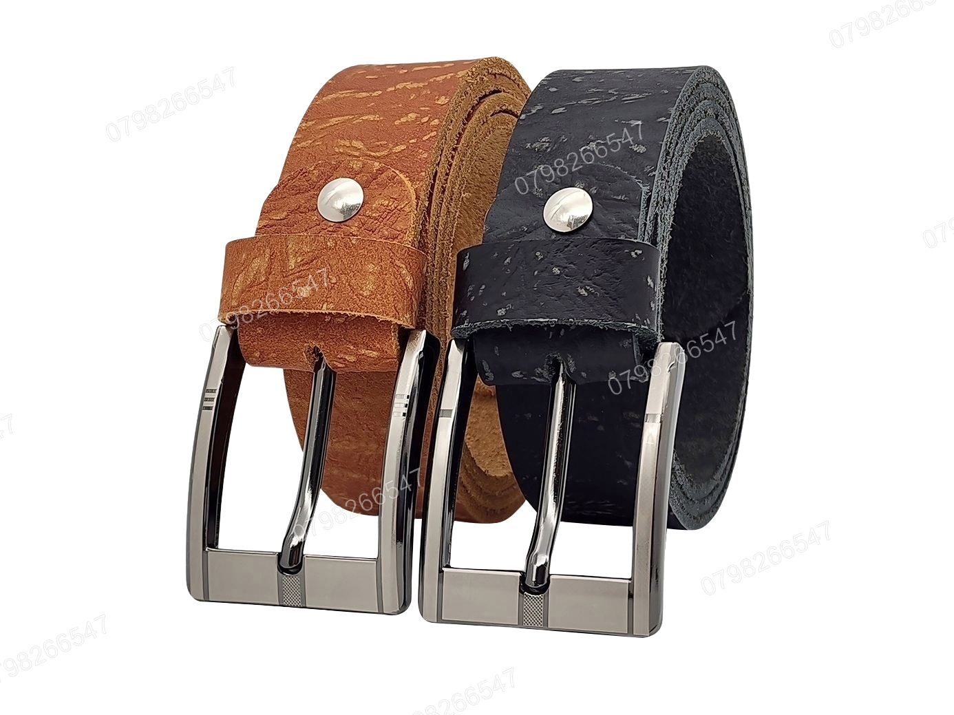 Thắt lưng da bò nam bản thô DHM-035 | Đầu khoá kim nguyên khối màu trắng sang trọng | Bảo hành 12 tháng