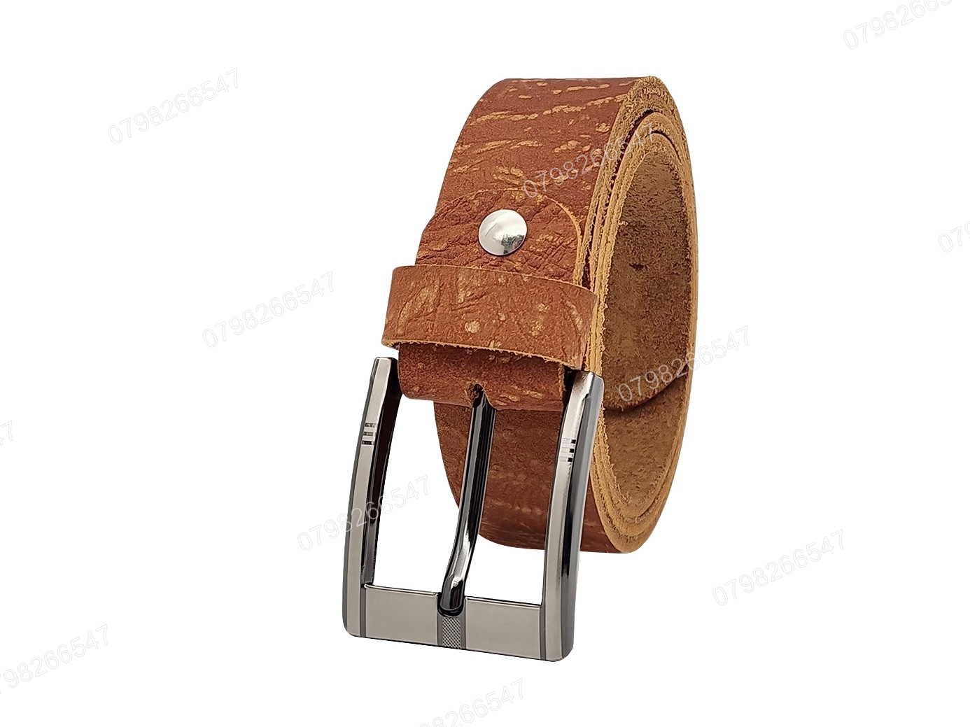 Thắt lưng da bò nam bản thô DHM-035 | Đầu khoá kim nguyên khối màu trắng sang trọng | Bảo hành 12 tháng - Ảnh 4