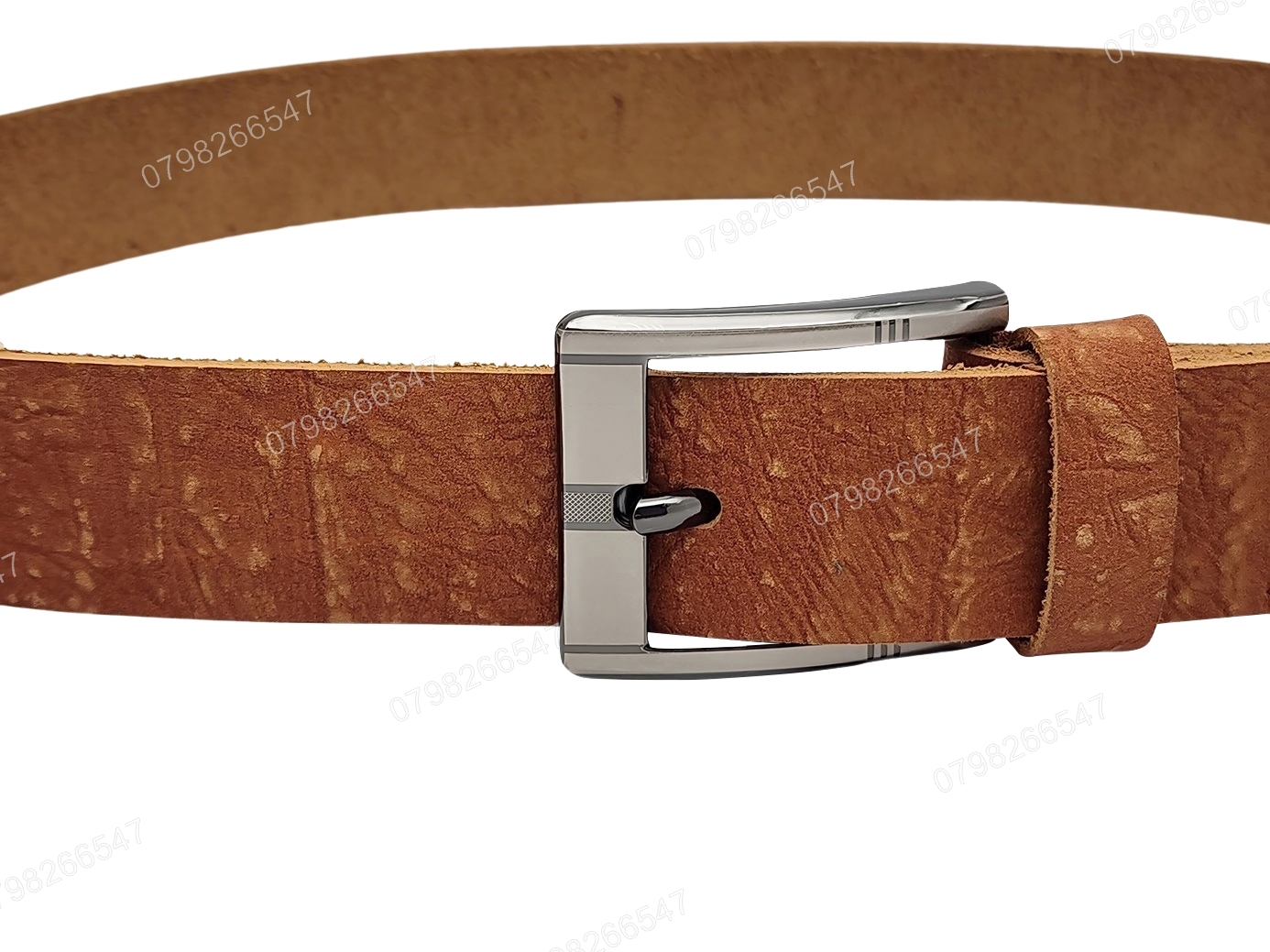 Thắt lưng da bò nam bản thô DHM-035 | Đầu khoá kim nguyên khối màu trắng sang trọng | Bảo hành 12 tháng - Ảnh 5