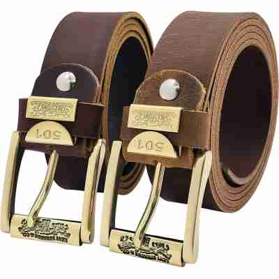 Thắt lưng nam da bò sáp DHM-038 | Mặt khoá kim đầu đồng nguyên khối xoay 360 | Bảo hành 12 tháng