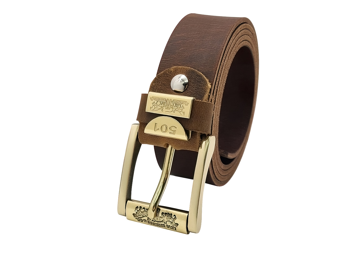 Thắt lưng nam da bò sáp DHM-038 | Mặt khoá kim đầu đồng nguyên khối xoay 360 | Bảo hành 12 tháng - Ảnh 2