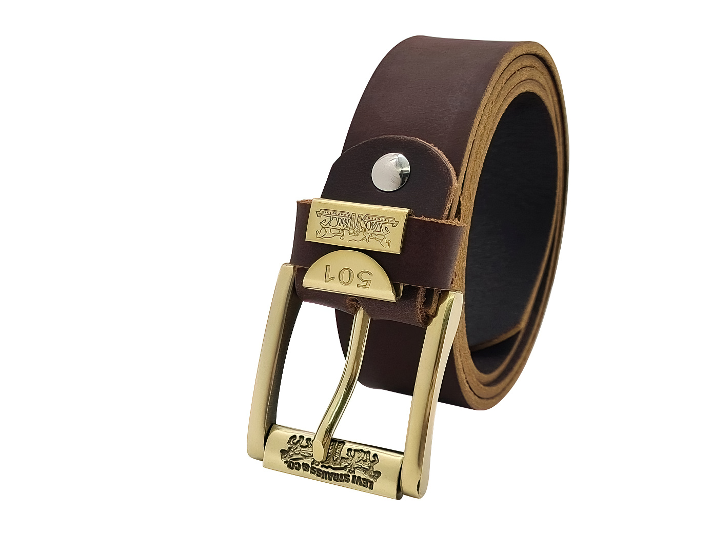 Thắt lưng nam da bò sáp DHM-038 | Mặt khoá kim đầu đồng nguyên khối xoay 360 | Bảo hành 12 tháng - Ảnh 3