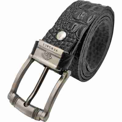 [Dài 130cm][Tặng đục lỗ] Dây nịt nam da bò dập vân cá sấu DHM-134 | Đầu khoá kim đen bóng thời trang | Bảo hành 12 tháng