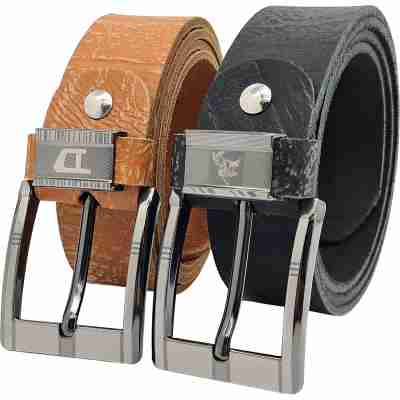 Dây nịt nam da bò thật bản thô DHM-138 | Đầu khoá kim nguyên khối màu trắng thời trang | Bảo hành 12 tháng