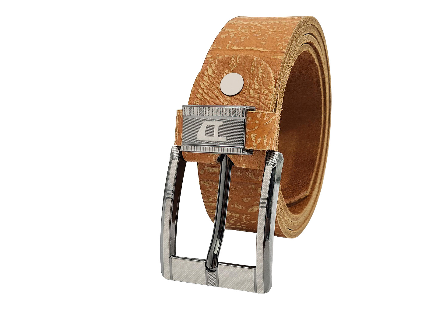 Dây nịt nam da bò thật bản thô DHM-138 | Đầu khoá kim nguyên khối màu trắng thời trang | Bảo hành 12 tháng - Ảnh 2