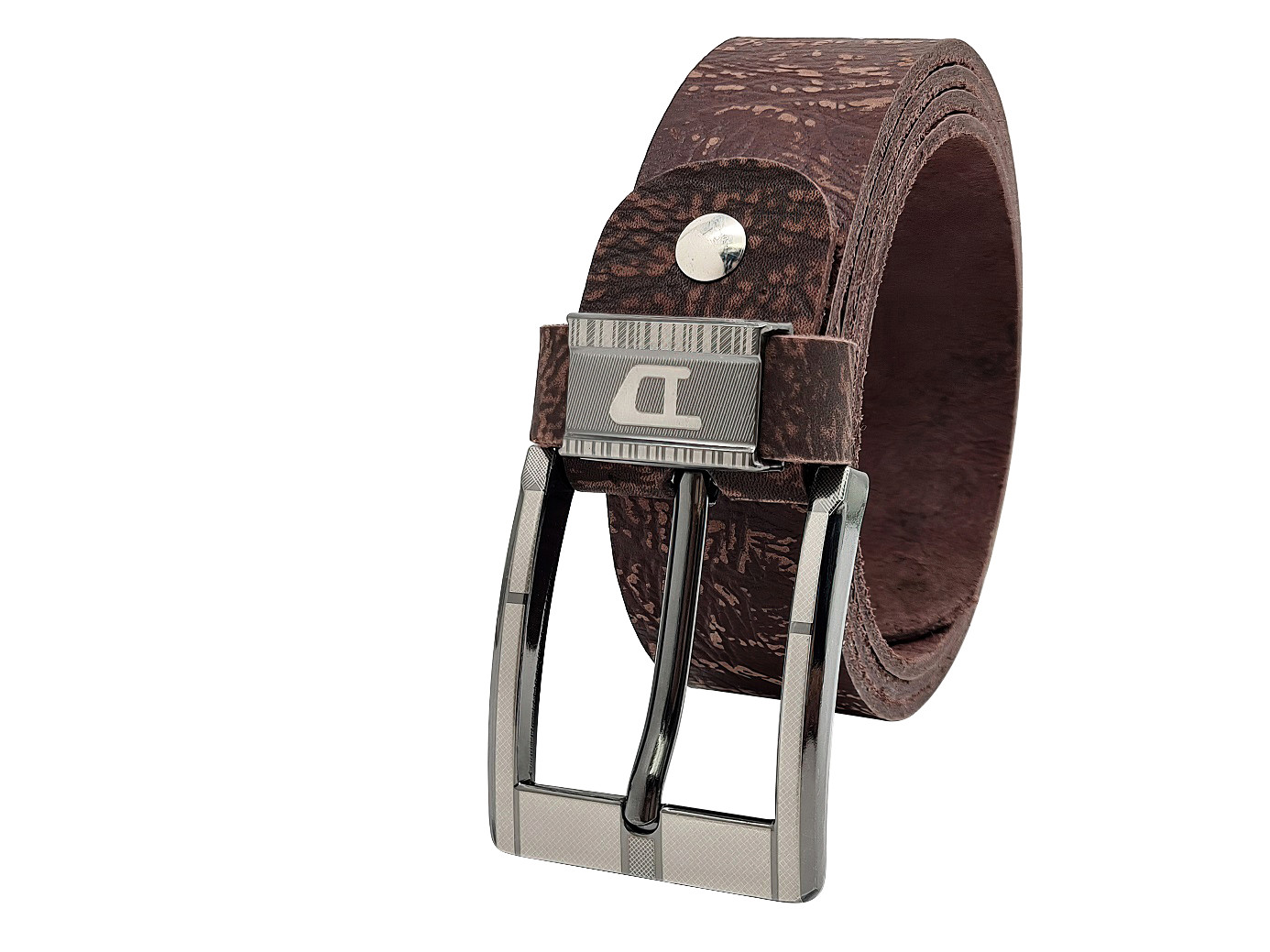 Dây nịt nam da bò thật bản thô DHM-138 | Đầu khoá kim nguyên khối màu trắng thời trang | Bảo hành 12 tháng - Ảnh 3