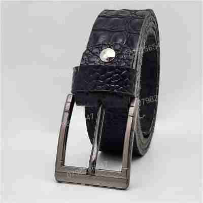 [Dài 130cm][Tặng đục lỗ] Thắt lưng da bò dập vân cá sấu DHM-149 | Đầu khoá kim kiểu trơn thời trang | Bảo hành 12 tháng