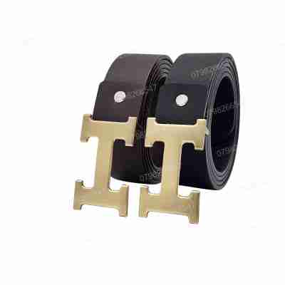 Thắt lưng nam giá rẻ da PU DHM-322 | Đầu khóa búp màu đồng chữ H | Bảo hành 12 tháng