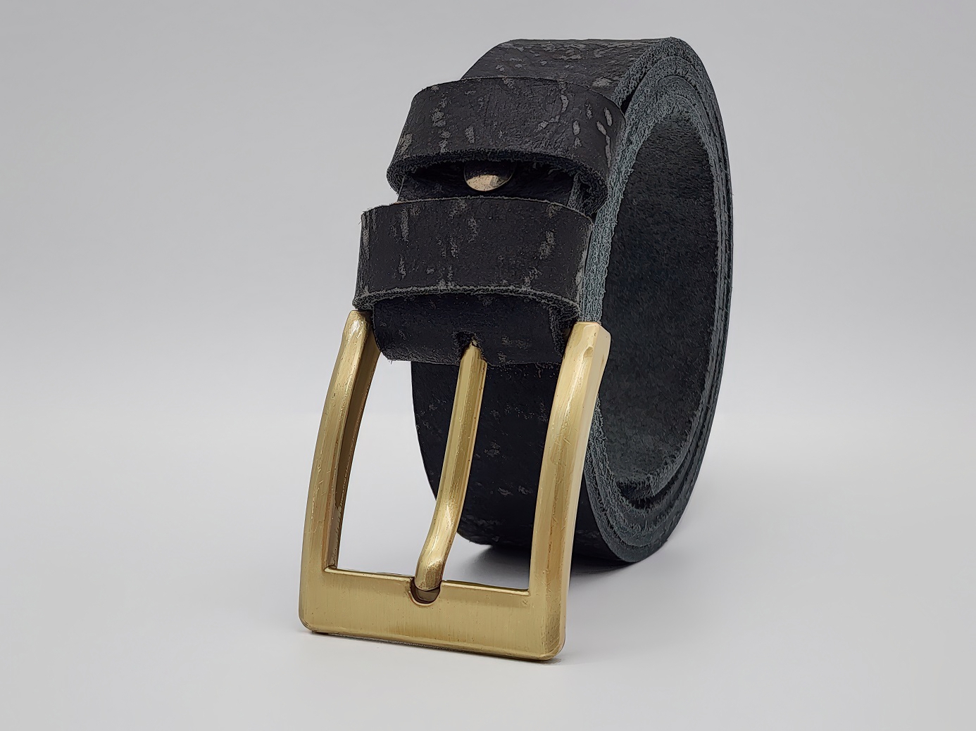 Dây nịt nam da bò thật bản thô DHM-340 | Khoá kim màu đồng vuông bản trơn nhỏ gọn | Bảo hành 12 tháng - Ảnh 2