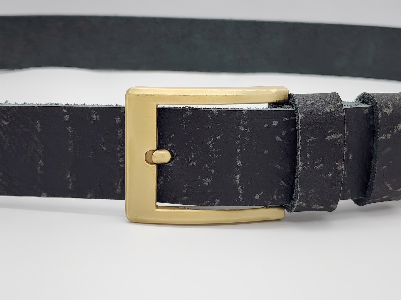 Dây nịt nam da bò thật bản thô DHM-340 | Khoá kim màu đồng vuông bản trơn nhỏ gọn | Bảo hành 12 tháng - Ảnh 5