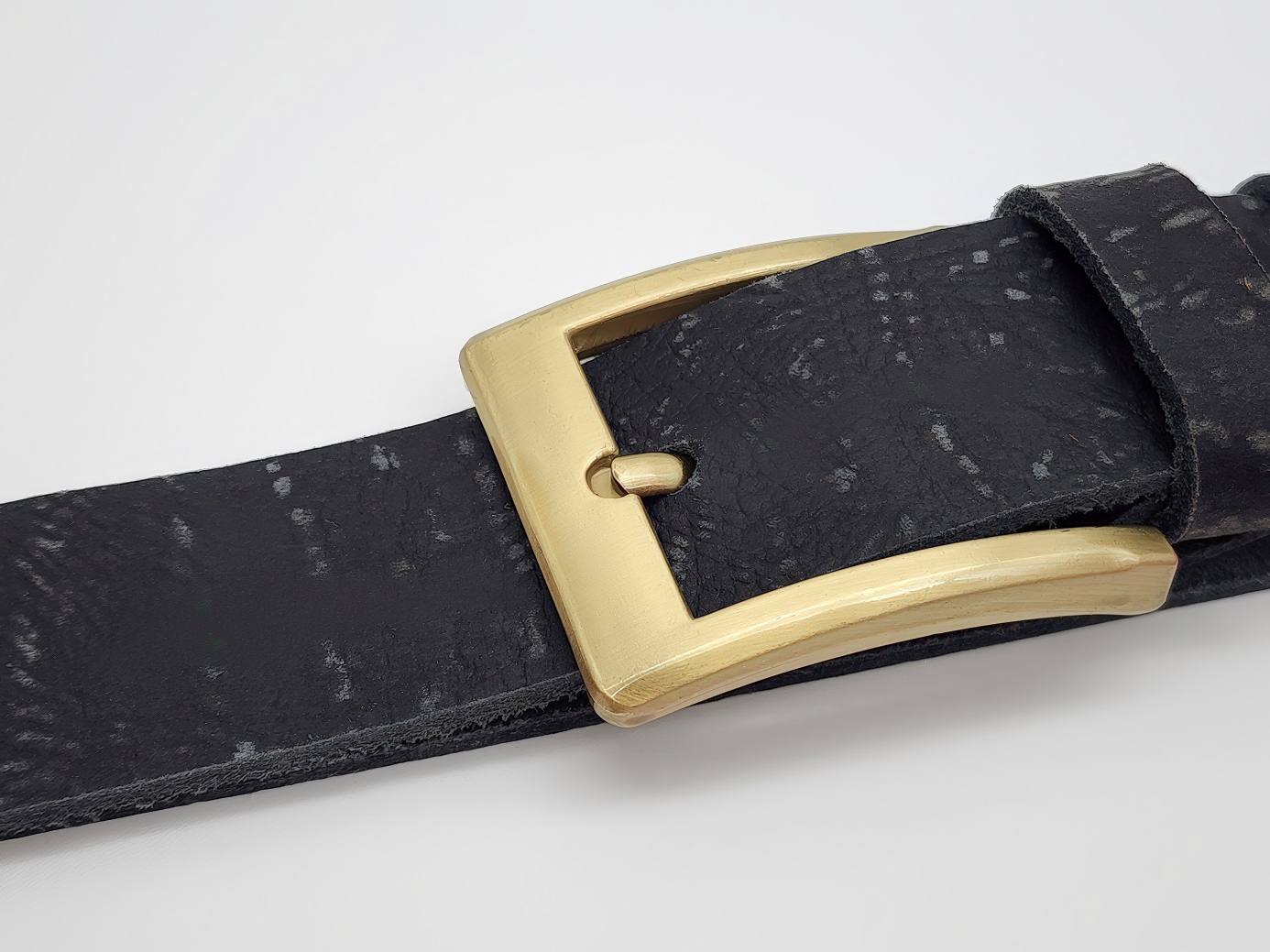 Dây nịt nam da bò thật bản thô DHM-340 | Khoá kim màu đồng vuông bản trơn nhỏ gọn | Bảo hành 12 tháng - Ảnh 6