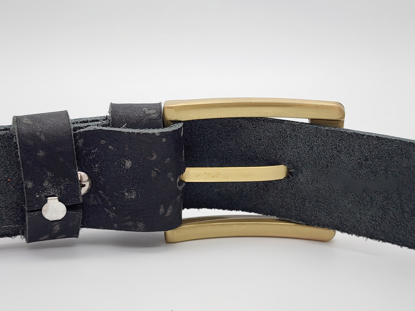 Dây nịt nam da bò thật bản thô DHM-340 | Khoá kim màu đồng vuông bản trơn nhỏ gọn | Bảo hành 12 tháng - Ảnh 9