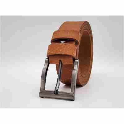 Dây nịt nam da bò thô DHM-443 | Đầu khoá kim loại chì gập khúc nguyên khối | Giao logo ngẫu nhiên | Bảo hành 12 tháng