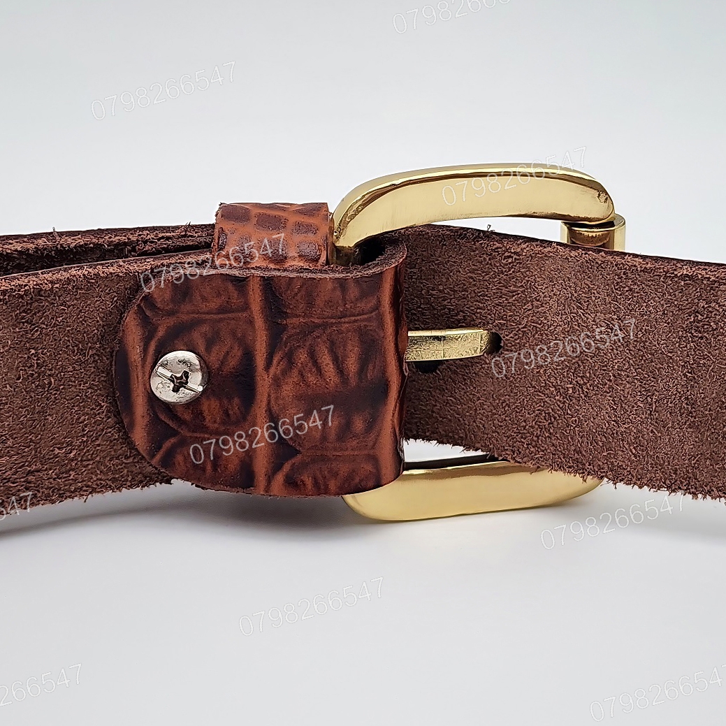 Thắt lưng nam da bò dập vân cá sấu DHM-446 | Khoá kim đầu đồng nguyên khối mặt xoay 360 | Bảo hành 12 tháng - Ảnh 8
