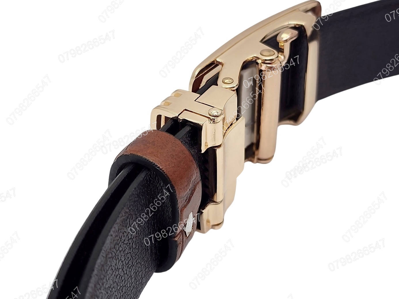 Thắt lưng da bò dập vân cá sấu DHM-494 | Đầu khoá tỳ vàng bóng CD thủng thời trang | Bảo hành 12 tháng - Ảnh 9