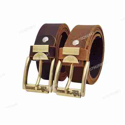 [Dài 130cm][Tặng đục lỗ] Dây da bò sáp DHM-502 | Mặt khoá kim đầu đồng nguyên khối xoay 360 độc đáo | Bảo hành 12 tháng