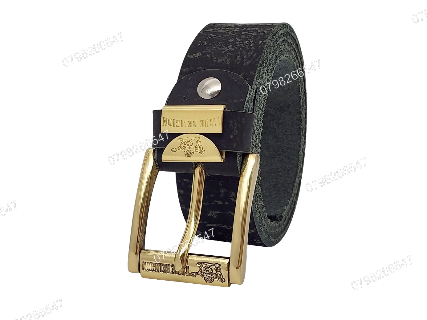 Dây lưng nam da bò thô DHM-503 | Mặt khoá đầu đồng nguyên khối xoay 360 nam tính | Bảo hành 12 tháng - Ảnh 2