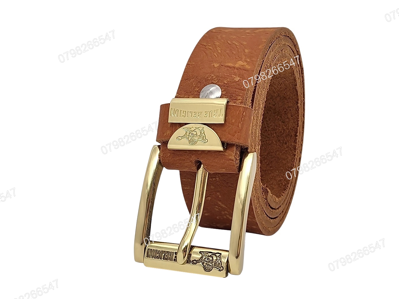 Dây lưng nam da bò thô DHM-503 | Mặt khoá đầu đồng nguyên khối xoay 360 nam tính | Bảo hành 12 tháng - Ảnh 4