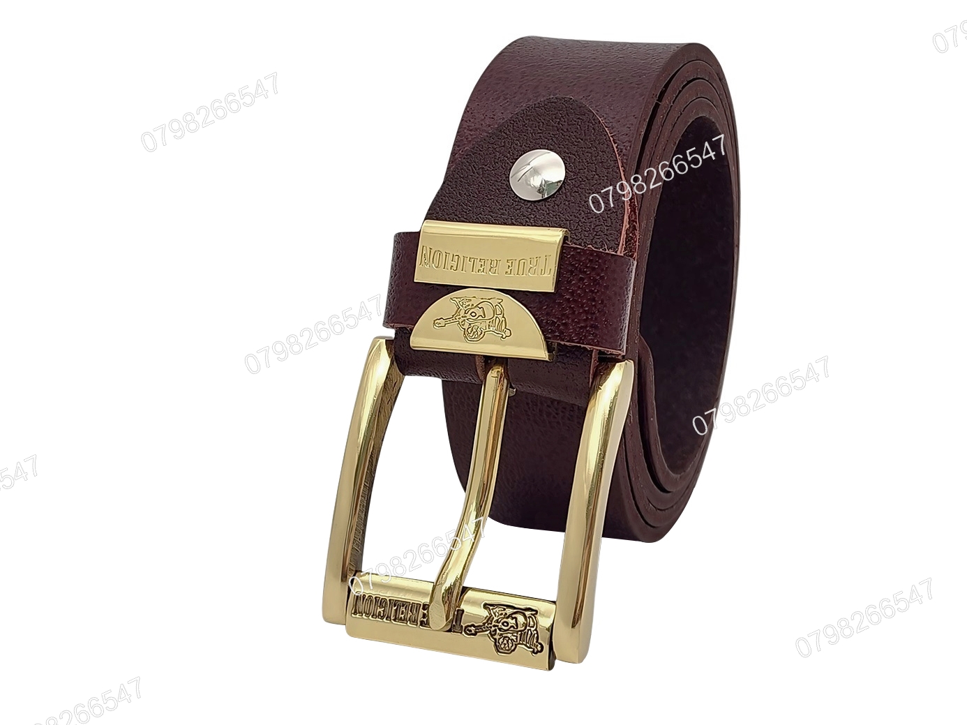 Dây nịt da bò nam nguyên tấm DHM-505 | Khoá kim đầu đồng nguyên khối xoay 360 thời trang | Bảo hành 12 tháng - Ảnh 3