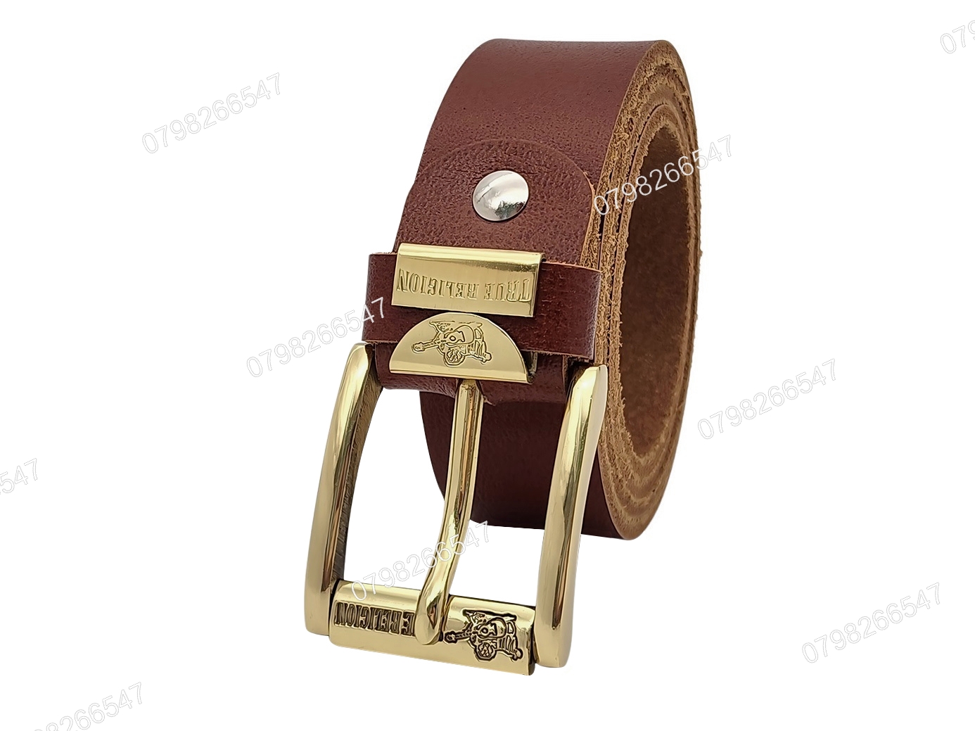 Dây nịt da bò nam nguyên tấm DHM-505 | Khoá kim đầu đồng nguyên khối xoay 360 thời trang | Bảo hành 12 tháng - Ảnh 4