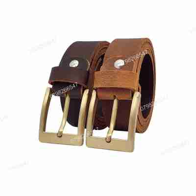 [Dài 130cm][Tặng đục lỗ] Dây nịt nam da bò sáp DHM-509 | Khoá kim kiểu vuông mạ đồng nam tính | Bảo hành 12 tháng