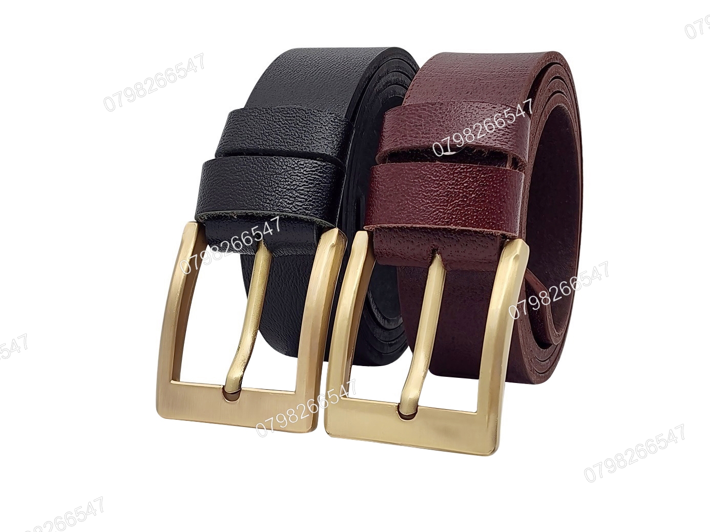 Thắt lưng da thật nam nguyên tấm DHM-513 | Mặt khoá kim mạ đồng vàng bản vuông | Bảo hành 12 tháng