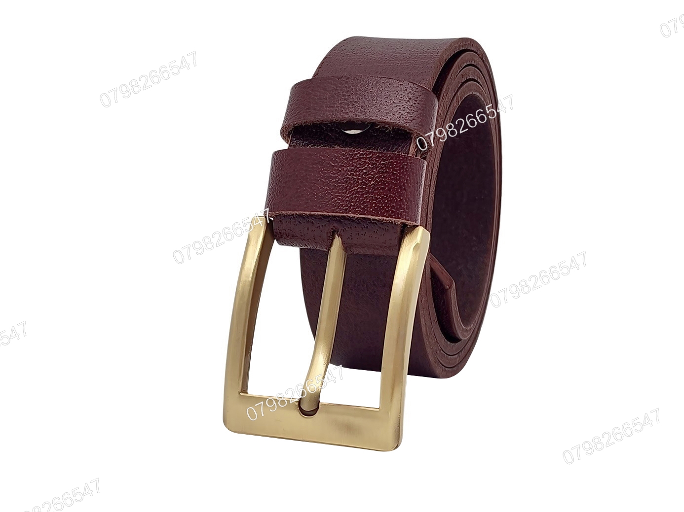 Thắt lưng da thật nam nguyên tấm DHM-513 | Mặt khoá kim mạ đồng vàng bản vuông | Bảo hành 12 tháng - Ảnh 4