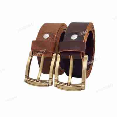 [Dài 130cm][Tặng đục lỗ] Dây nịt bò sáp DHM-518 | Mặt khoá kim mạ đồng kiểu bo tròn thời trang | Bảo hành 12 tháng