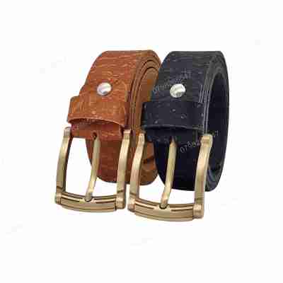 [Dài 130cm][Tặng đục lỗ] Thắt lưng da bò thô DHM-519 | Kiểu khoá kim mạ đồng thời trang | Bảo hành 12 tháng