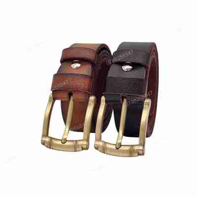 [Tặng đục lỗ] Dây nịt nam da bò cháy biên DHM-526 | Mặt khoá kim mạ vàng đồng thời trang | Bảo hành 12 tháng