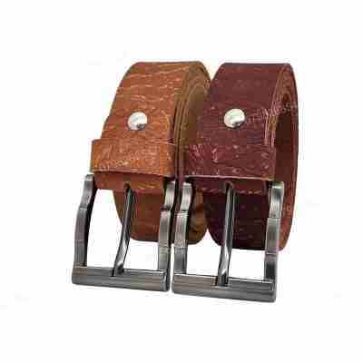 [Dài 130cm][Tặng đục lỗ] Thắt lưng da bò thô DHM-536 | Khoá kim chì màu xám tro thời trang | Bảo hành 12 tháng