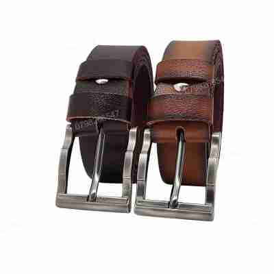 [Tặng đục lỗ] Dây lưng da bò chấy biên DHM-538 | Đầu khoá kim 3 khúc thời trang | Bảo hành 12 tháng